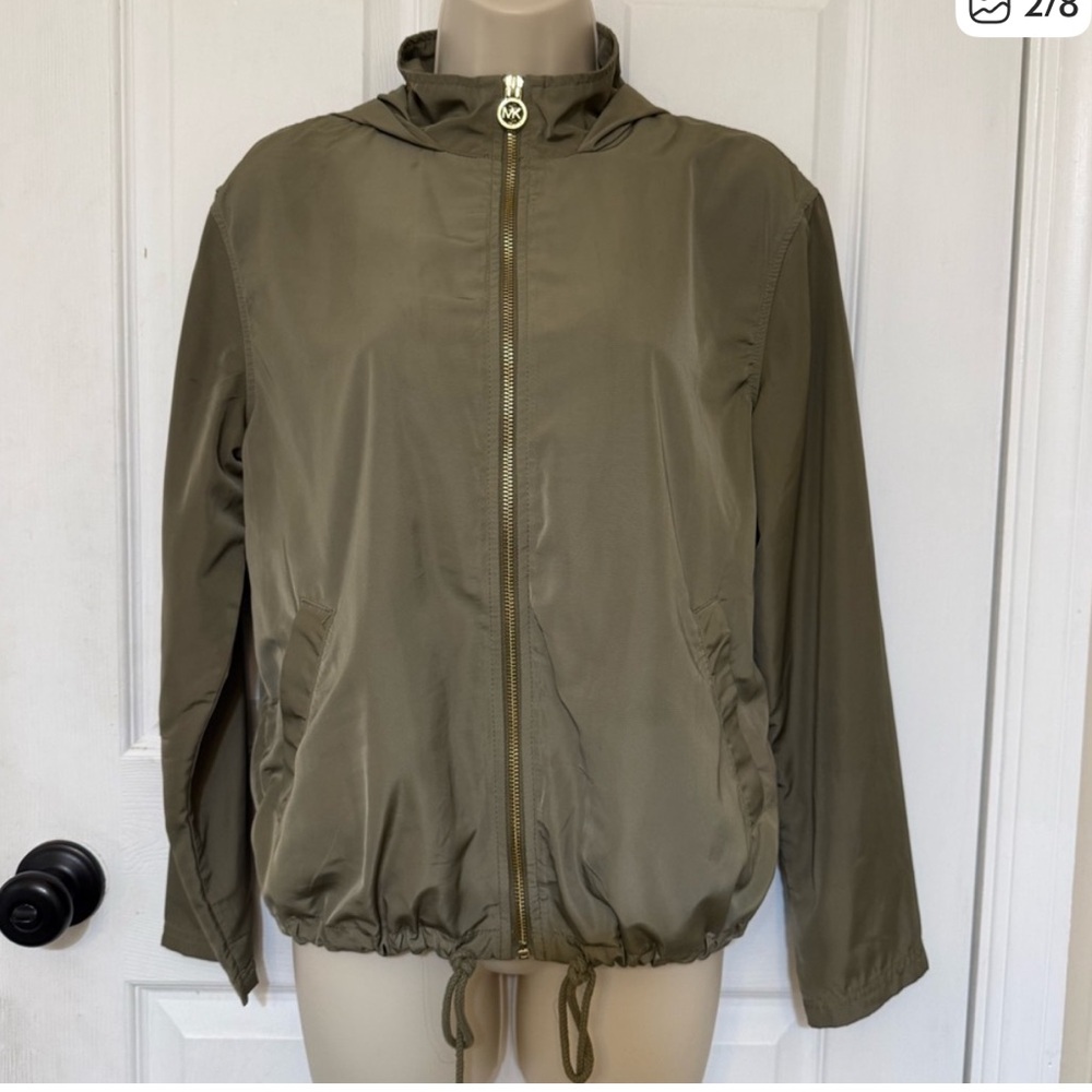 Michael Kors Olive Green Lightweight Hooded Jacket XS
